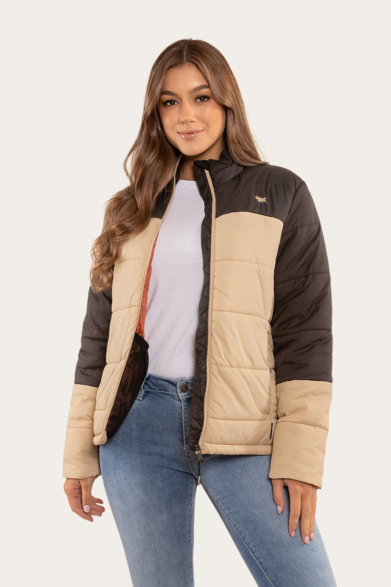 Mornington Womens Puffer Charcoal Dark Sand