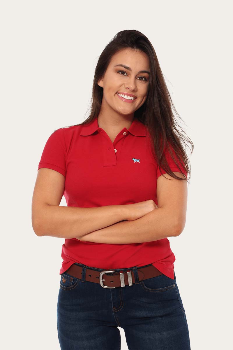 Womens polo shirts red Clearance