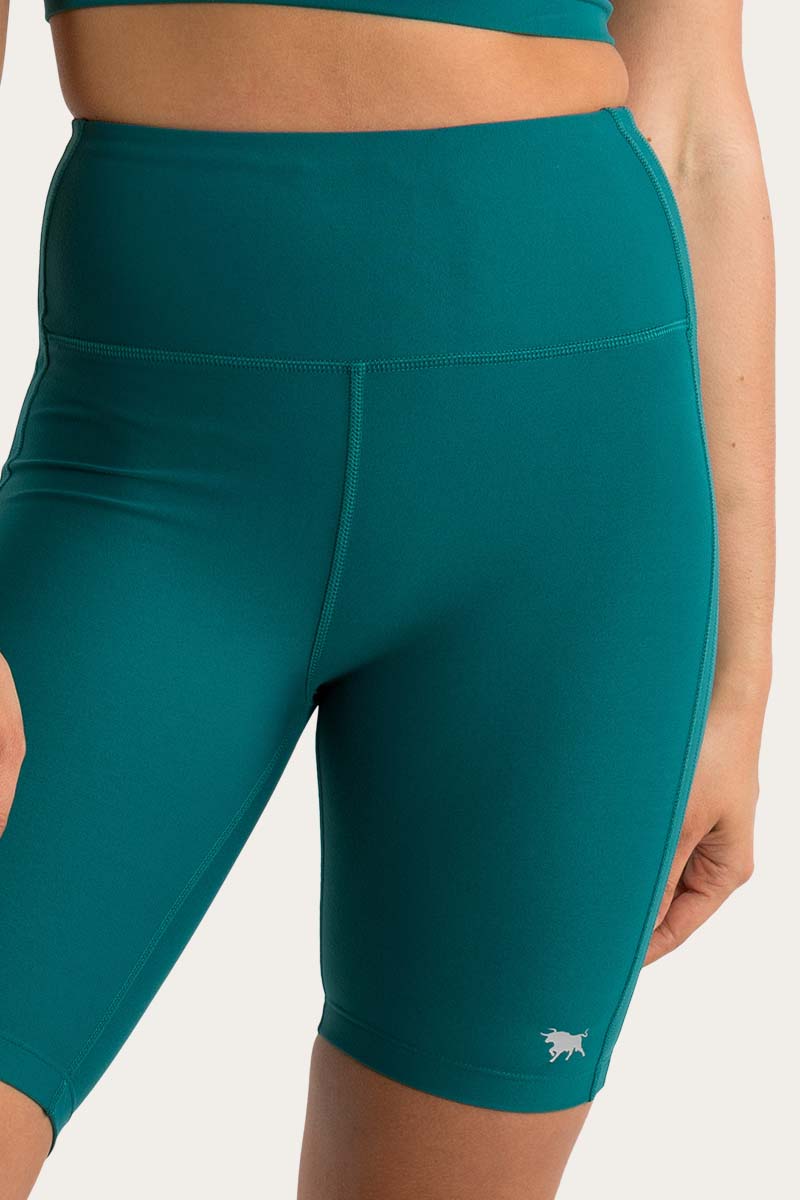 Xena High Rise Womens Bike Short Amazon Green