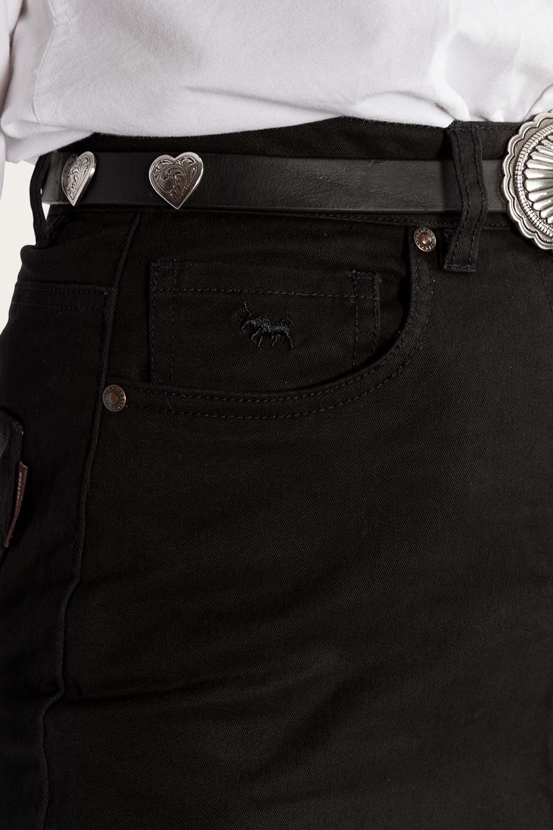 Maree Womens 5 Pockets Stretch Drill Skirt - Black