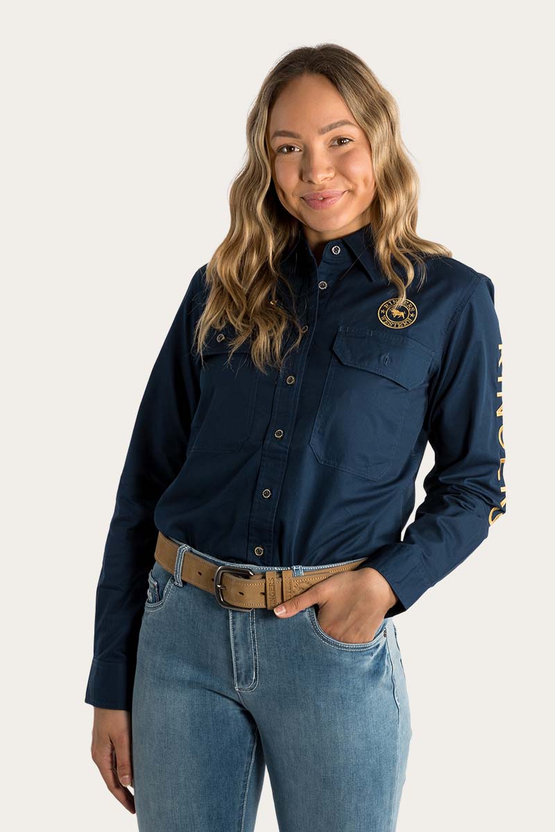 Navy work shirt ladies hotsell