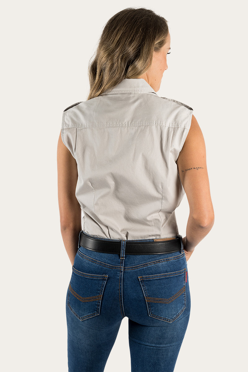 Pentecost River Womens Sleeveless Work Shirt - Beige