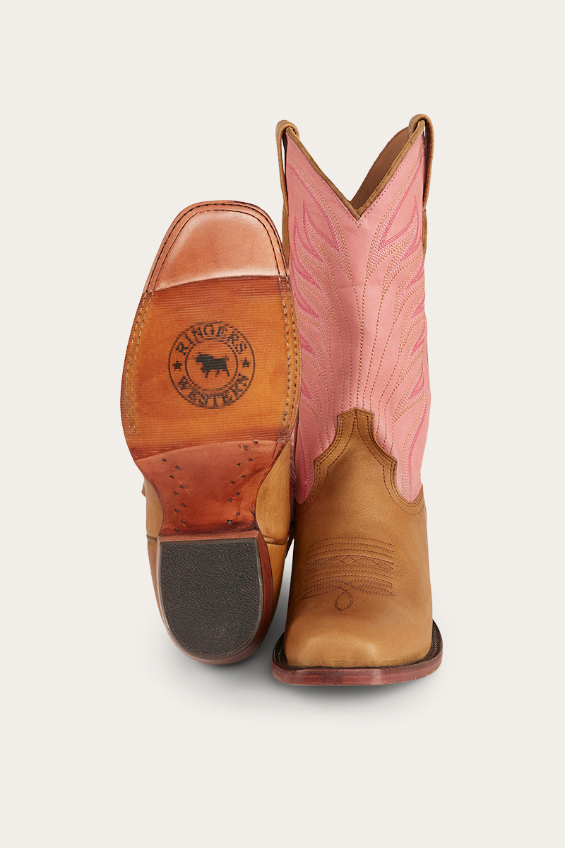 Longreach Womens Cuban Heel Boot - Pink