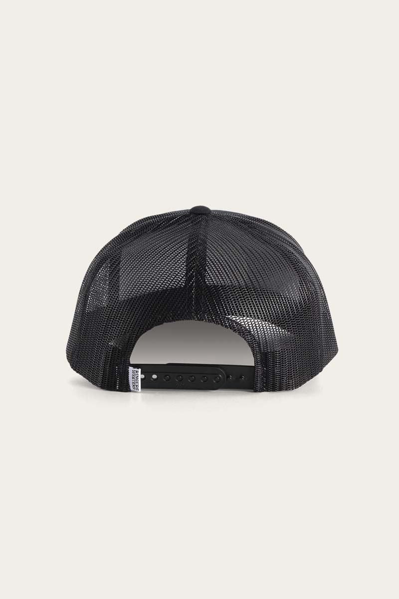 Signature Bull Trucker Black with Black & White Patch