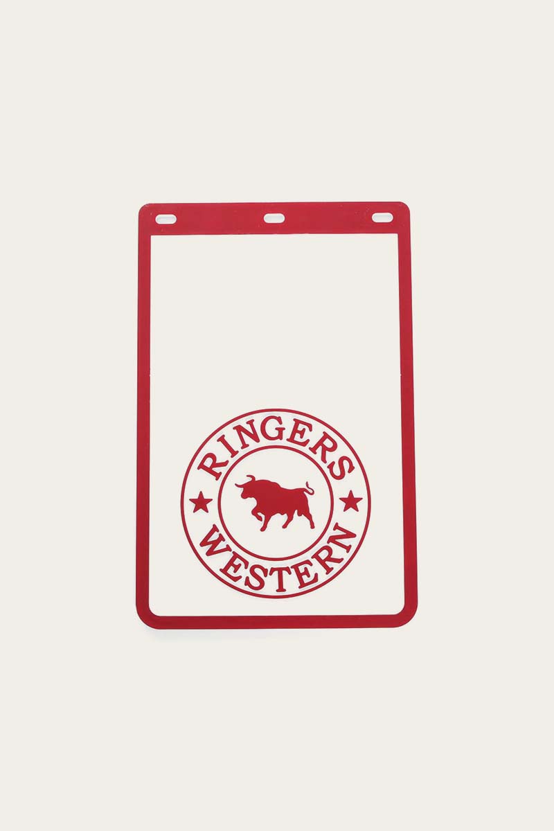 RW 4WD Mud Flaps - White / Burgundy