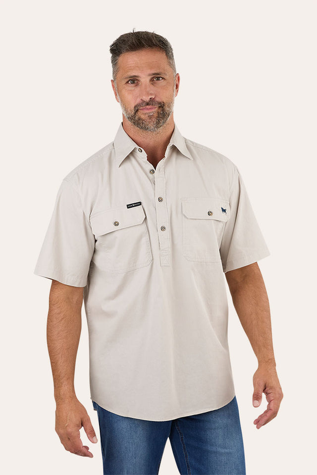 Pack Saddle Mens Short Sleeve Half Button Work Shirt