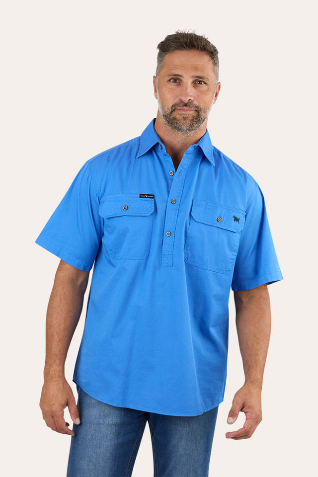 Pack Saddle Mens Short Sleeve Half Button Work Shirt