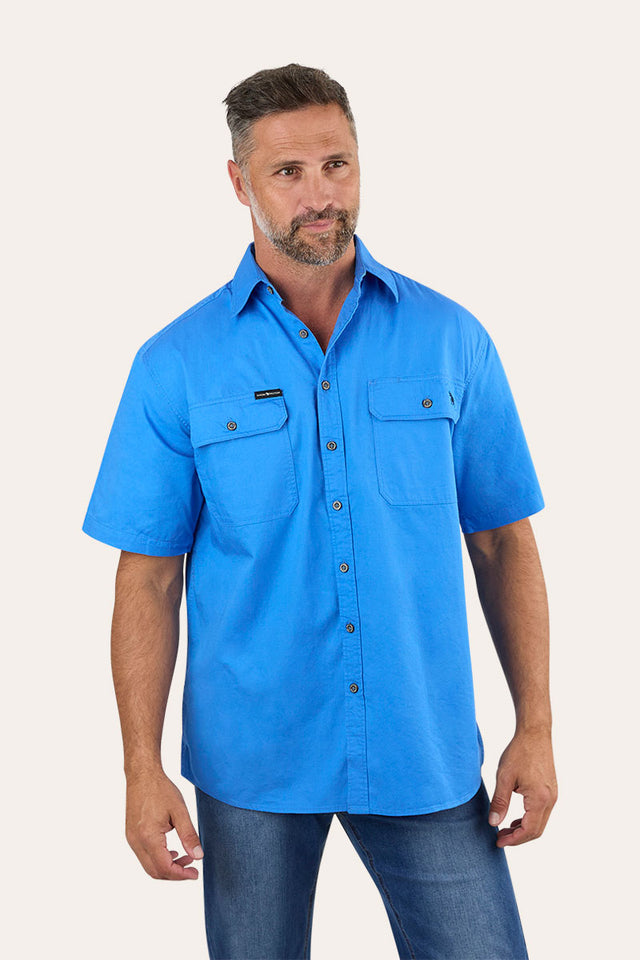 Lake Argyle Mens Short Sleeve Full Button Work Shirt