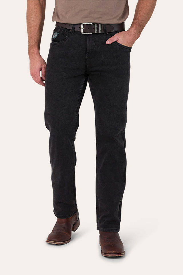Muster Mens Slim Straight Fit Mid Rise Jeans