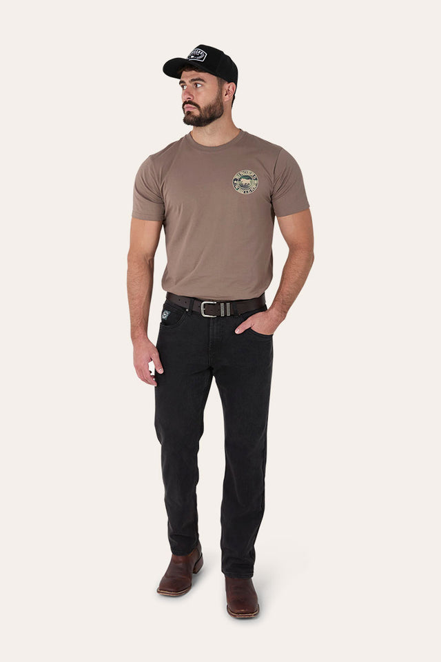 Muster Mens Slim Straight Fit Mid Rise Jeans