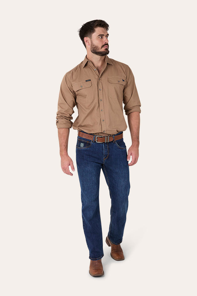 Muster Mens Slim Straight Fit Mid Rise Jeans