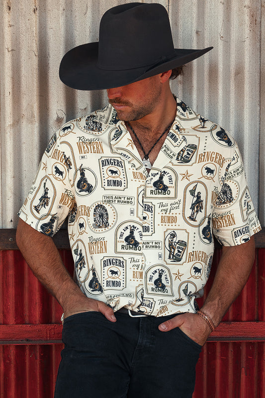 Aint My First Rumbo Mens Pub Shirt - Off White