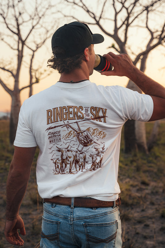 Ringers Of The Sky Mens Stock Fit T-Shirt - White