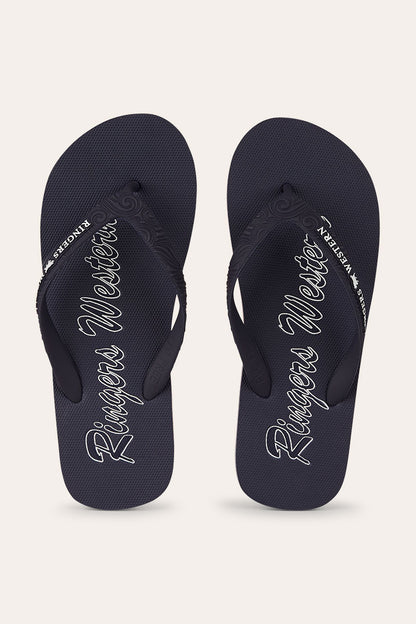 Combi Thong - Dark Navy with White Print