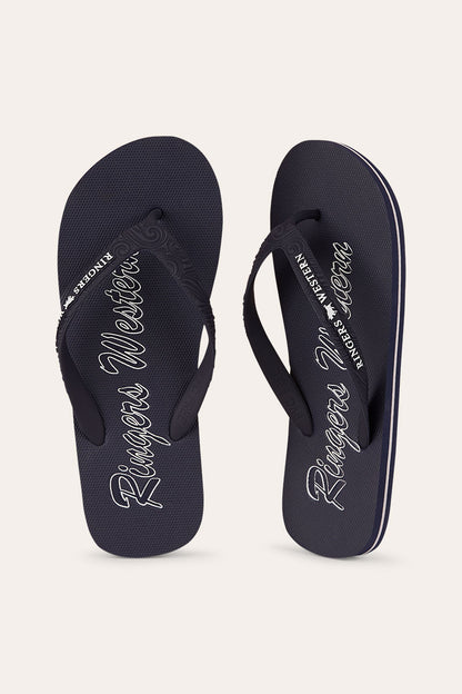 Combi Thong - Dark Navy with White Print