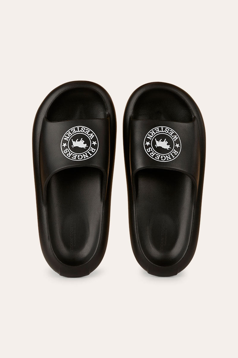 Freshy Sliders - Black with White Print