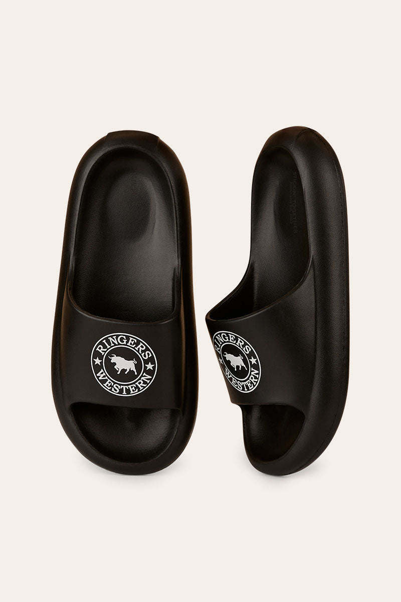 Freshy Sliders - Black with White Print