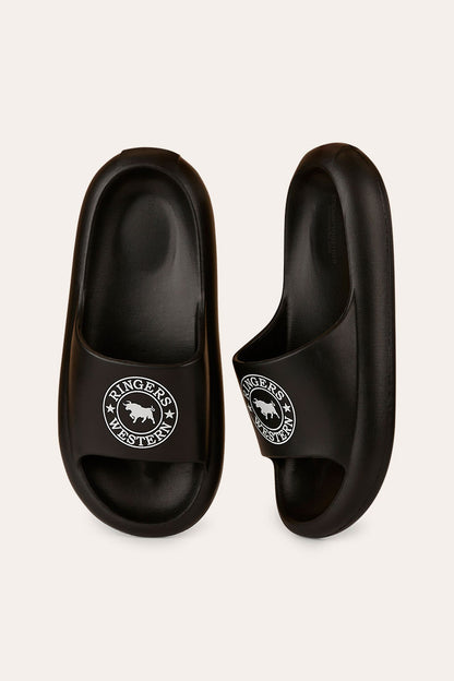 Freshy Sliders - Black with White Print