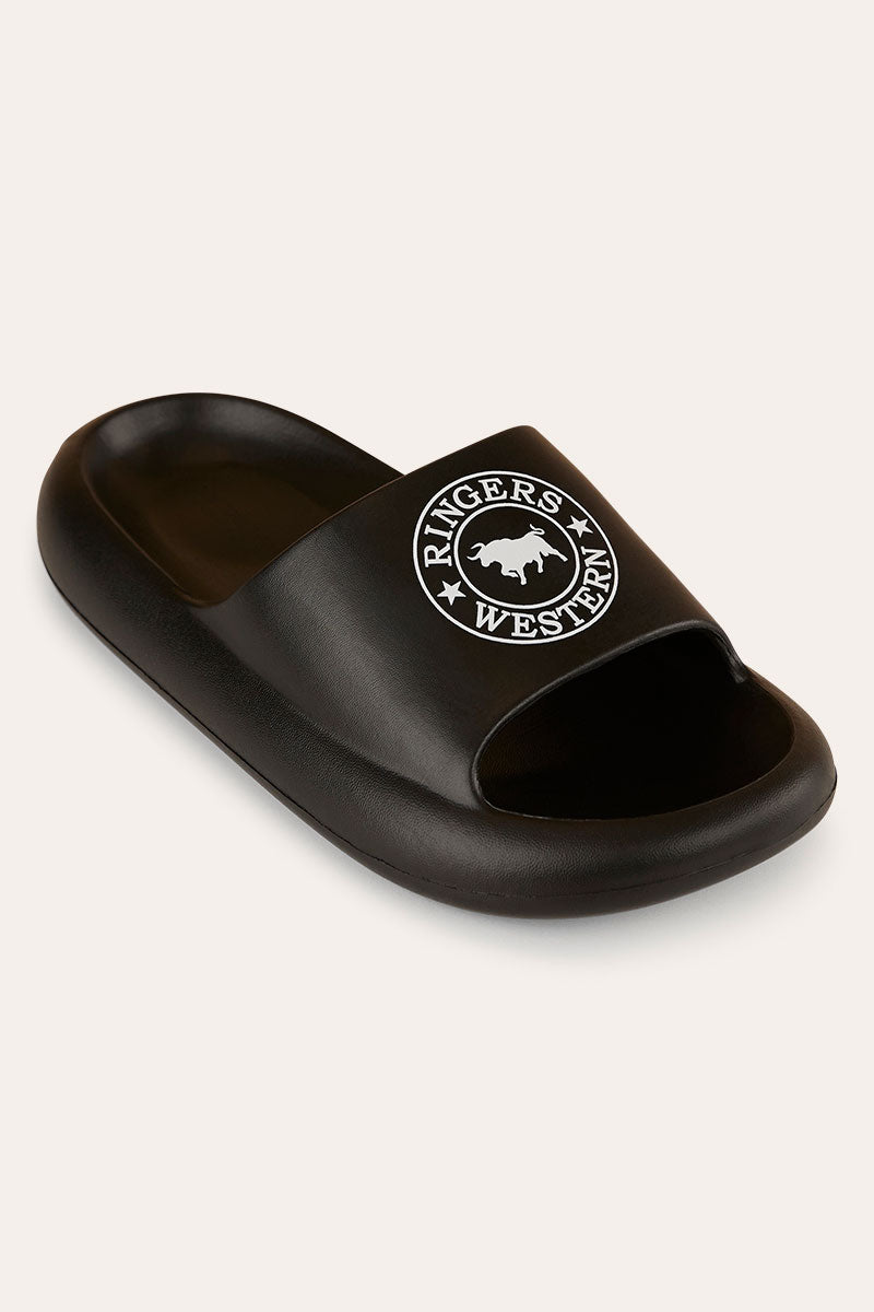 Freshy Sliders - Black with White Print