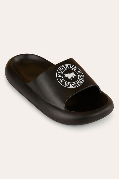 Freshy Sliders - Black with White Print