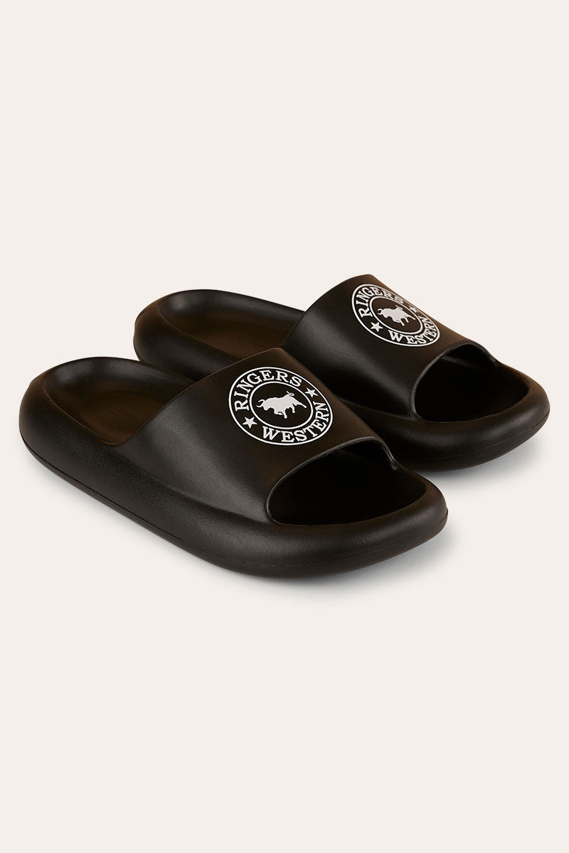 Freshy Sliders - Black with White Print