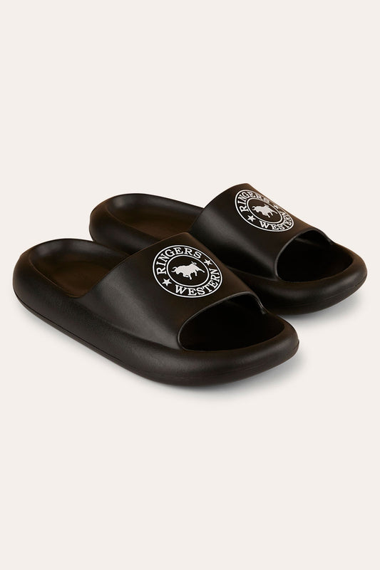 Freshy Sliders - Black with White Print