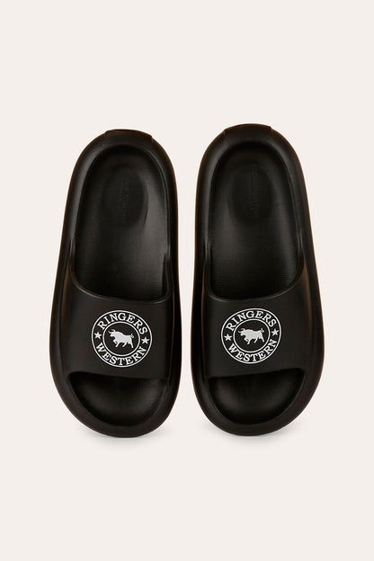 Freshy Sliders - Black with White Print