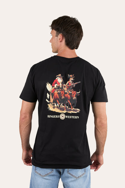 Ridin' Shotgun Mens Christmas Shirt - Black