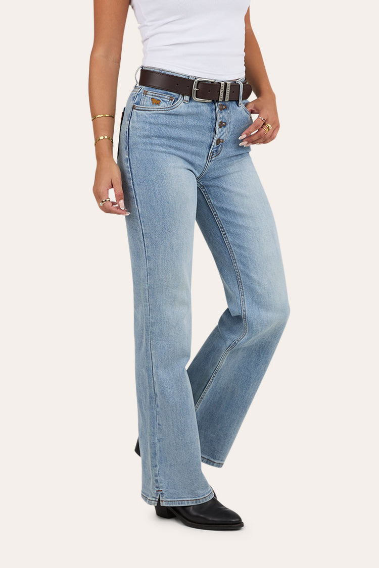 Betsy Womens High-Rise Bootleg Jeans - Light Blue