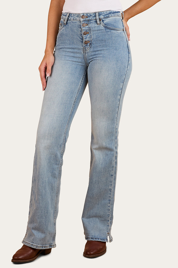 Betsy Womens High-Rise Bootleg Jeans - Light Blue