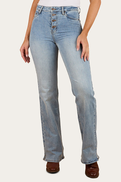 Betsy Womens High-Rise Bootleg Jeans - Light Blue