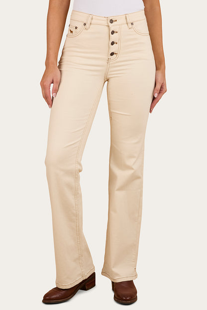 Betsy Womens Highrise Bootleg Jean - Off White