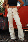 Betsy Womens Highrise Bootleg Jean - Off White