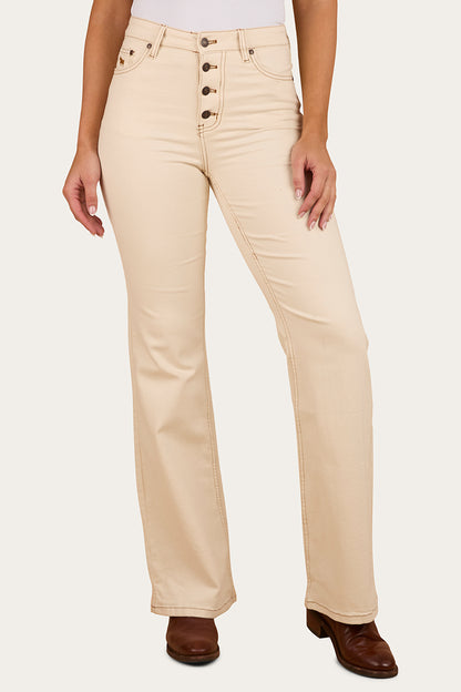 Betsy Womens Highrise Bootleg Jean - Off White