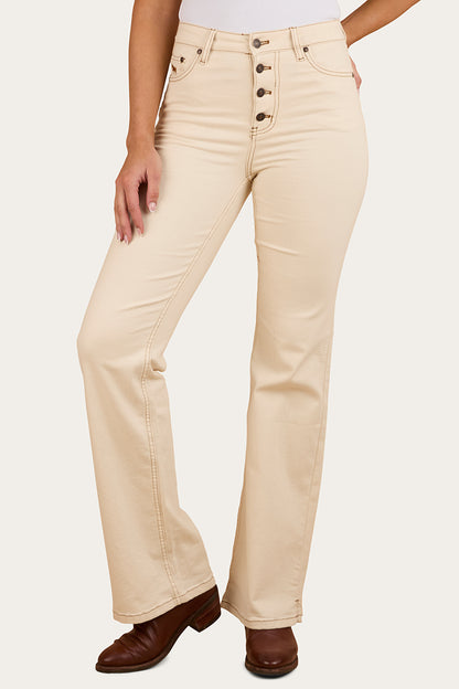 Betsy Womens Highrise Bootleg Jean - Off White