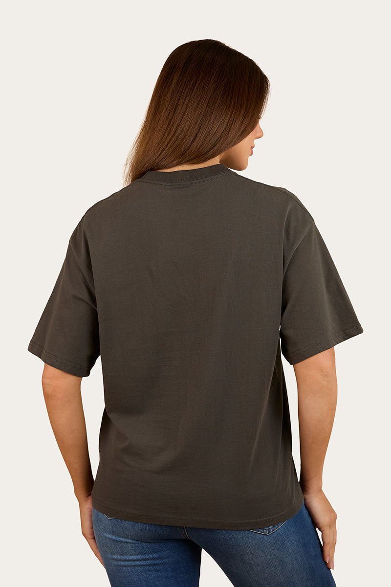 Varsity Womens Oversized T-Shirt - Charcoal