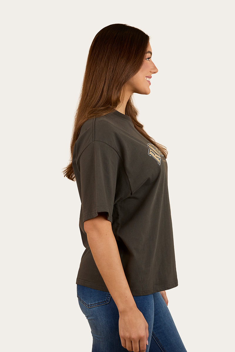 Varsity Womens Oversized T-Shirt - Charcoal