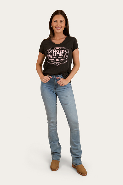 Quality Goods Womens V Neck T-Shirt - Charcoal