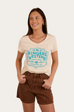 Quality Goods Womens V Neck T Shirt - Off White