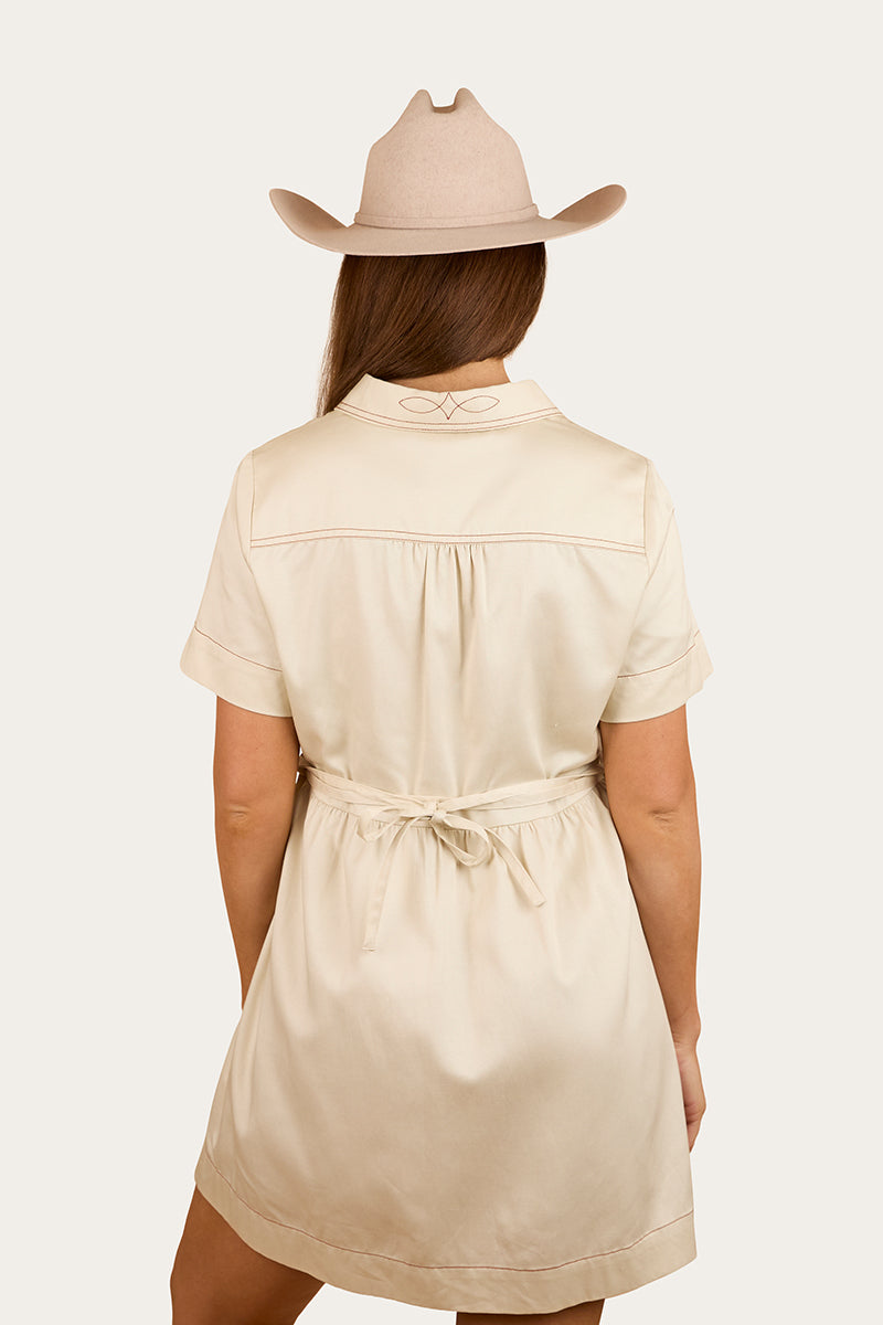 Eloise Womens Shirt Dress - Off White