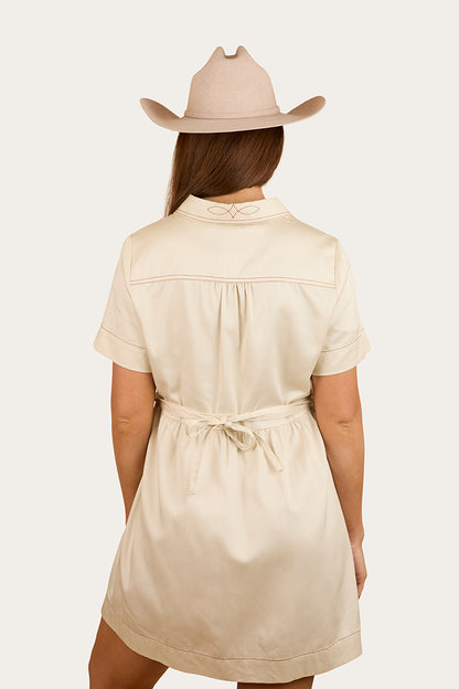 Eloise Womens Shirt Dress - Off White