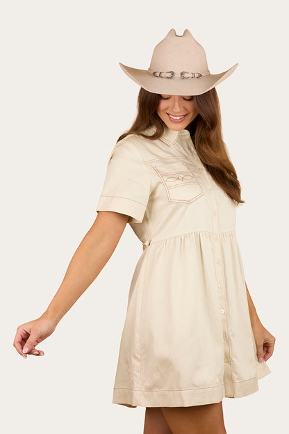 Eloise Womens Shirt Dress - Off White
