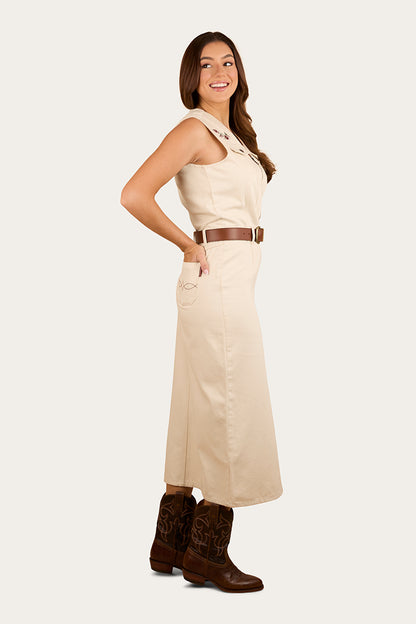 Airlie Womens Denim Dress - Off White