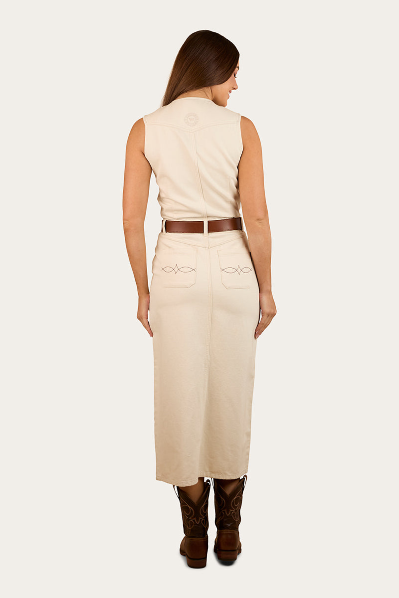 Airlie Womens Denim Dress - Off White