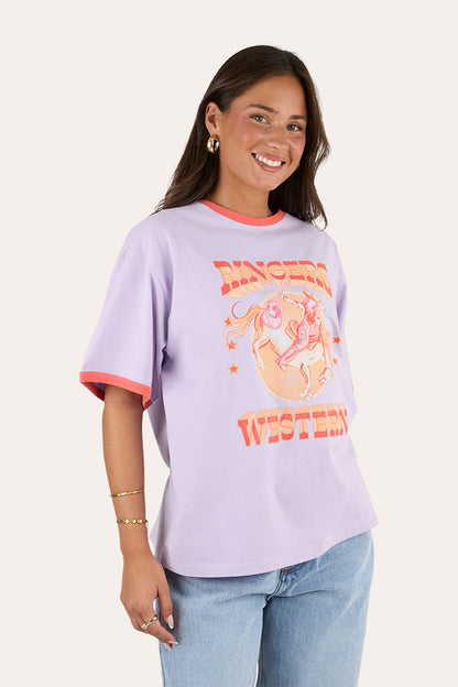 Ruffled Up Womens Oversized T-Shirt - Violet