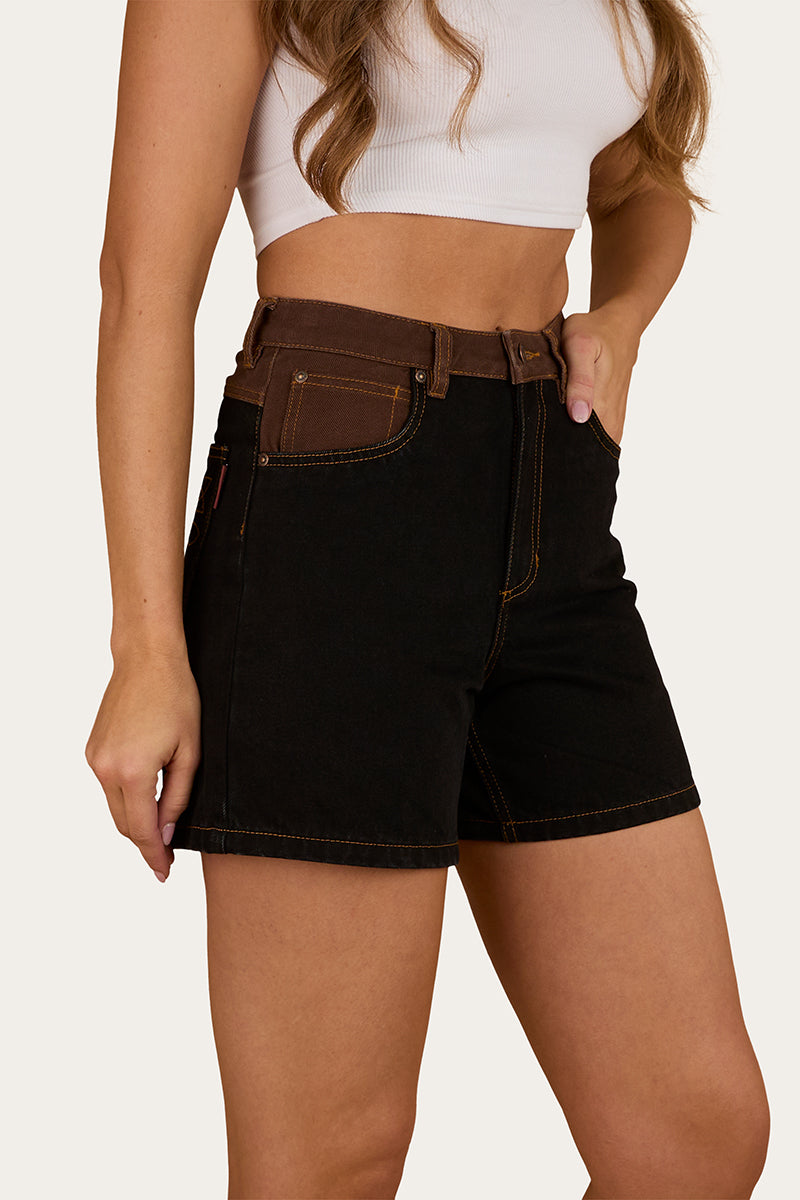 Brandy Womens Denim Short - Washed Black