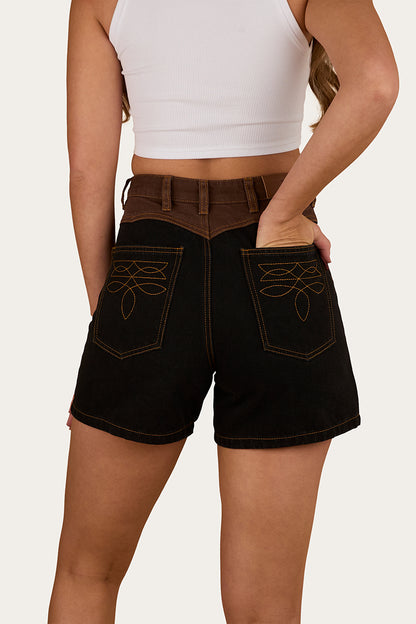 Brandy Womens Denim Short - Washed Black