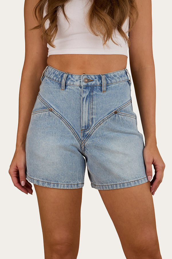 Charlene Womens Denim Short - Light Wash Blue