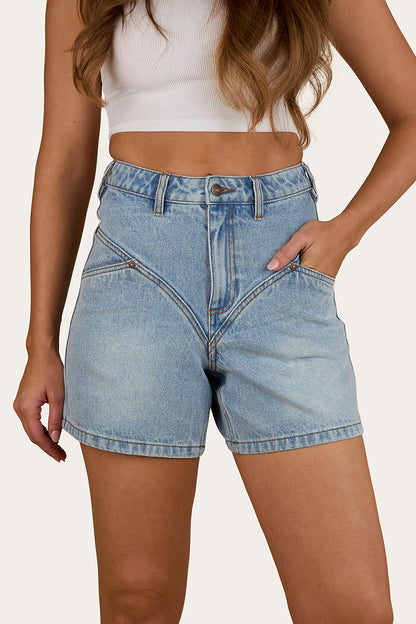 Charlene Womens Denim Short - Light Wash Blue