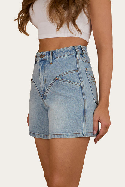 Charlene Womens Denim Short - Light Wash Blue